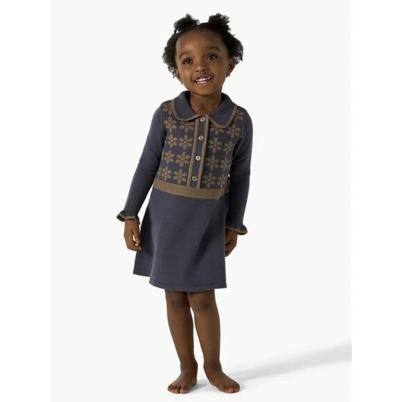 Modern Moments by Gerber Girls Sweater Dress Gray 5T Long Ruffle Sleeve NWT - Picture 1 of 7